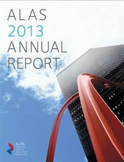 Atlas 2013 Annual Report cover image of building in front of blue skies