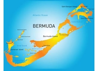 A map of the island of Bermuda