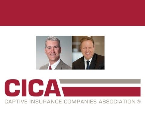 Captive Insurance Companies Association CICA logo and headshots of Joel Chansky and Steve McElhiney