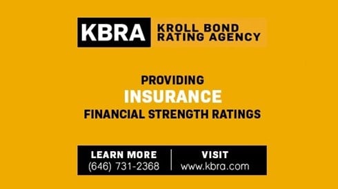 Kroll Bond Rating Agency Provides Insurance Financial Strength Ratings promo with phone number and website