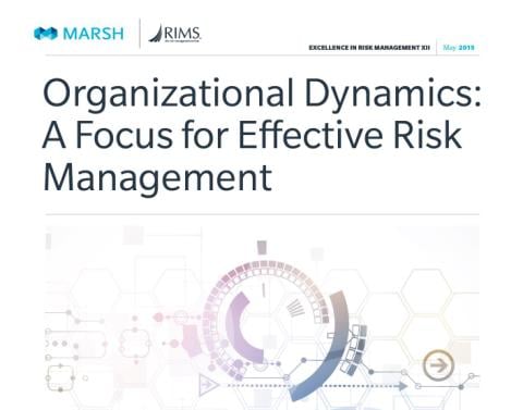 RIMS and Marsh Excellence in Risk Management Report XII May 2015 Cover Image