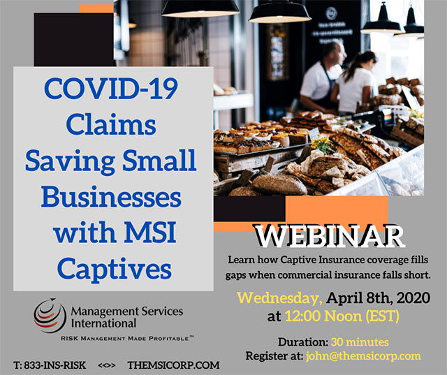 Webinar ad MSI COVID19 Captives