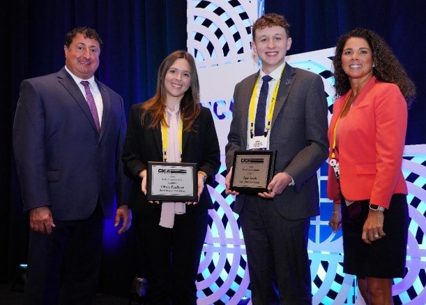 Saint Mary's University seniors Olivia Faulkner and Zane Smith received first-place honors in the 2022–2023 CICA College Student Essay Contest Captive Insurance Solutions for Today's Risk Management Challenges