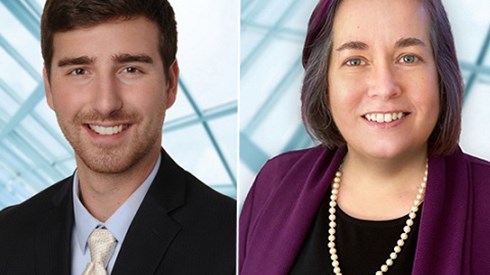 Headshots of Jordan Paszek (left) and Laura Maxwell (right)