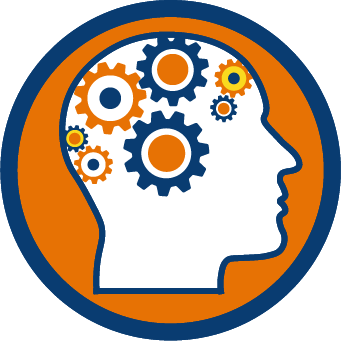 Brain gears icon