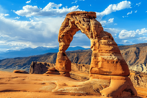 A natural stone arch located at Arches National Park