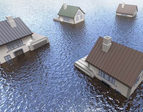 Flooded Houses Under Water