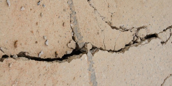 Deep crack in a foundation