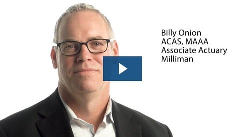 Headshot of Billy Onion with a blue play button on top.
