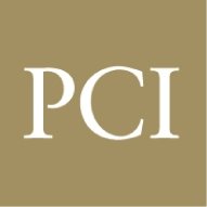 PCI box logo in tan