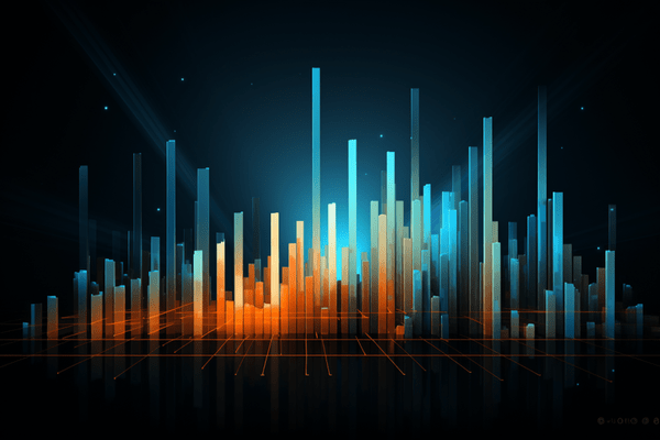 Multicolored and Multilayered Bar Chart Illustrating Many Varying Entities and Levels Against a Black Background 