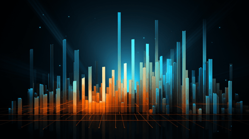 Multicolored and Multilayered Bar Chart Illustrating Many Varying Entities and Levels Against a Black Background