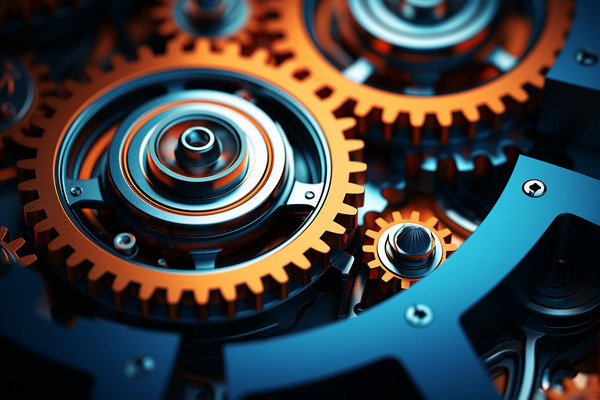 Multiple sizes of interlocking gears
