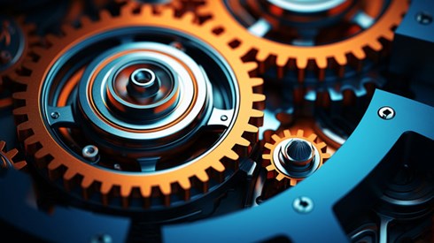 Multiple sizes of interlocking gears