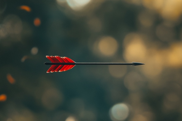 An arrow flying through the air