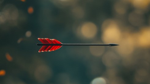 An arrow flying through the air