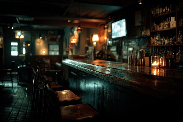 The inside of an empty bar