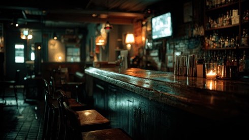 The inside of an empty bar