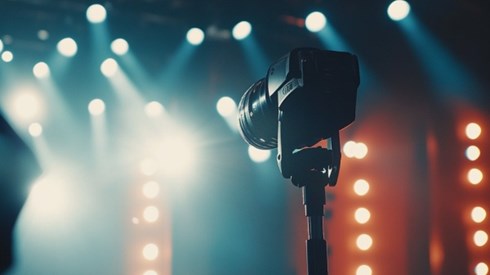 Closeup of a stage spotlight