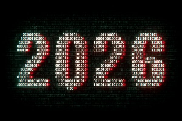 The number 2026 created out of binary code