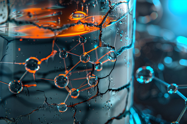 A tank with carbon dioxide molecules