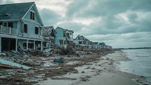 nice beach houses destroyed by a hurricane