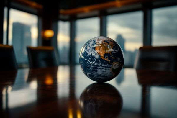 globe on a conference table