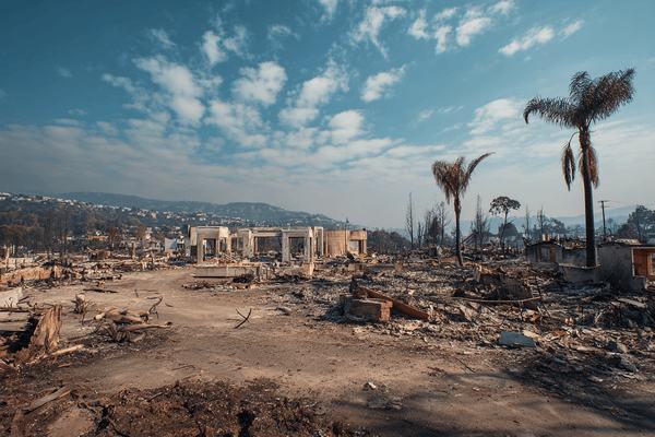 A Los Angeles neighborhood that was destroyed by a wildfire