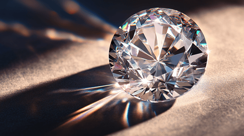 Light shining through a multifaceted diamond