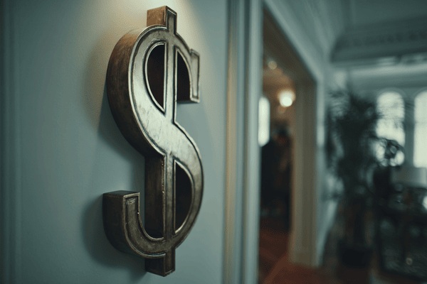 Money sign on a wall in an office