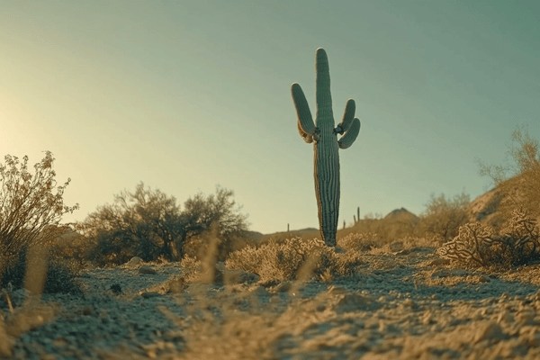 A saguaro cactus in the Arizona desert