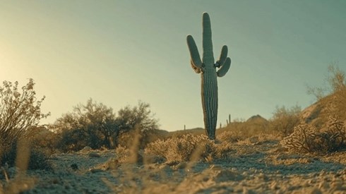 A saguaro cactus in the Arizona desert