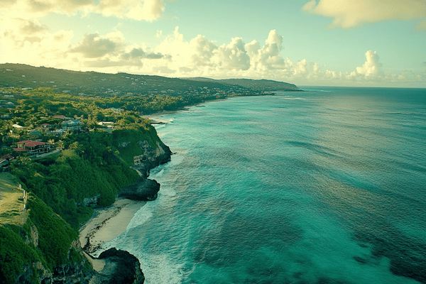 The coastline of Barbados