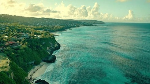 The coastline of Barbados