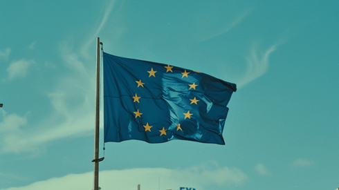 European Union flag on a flagpole