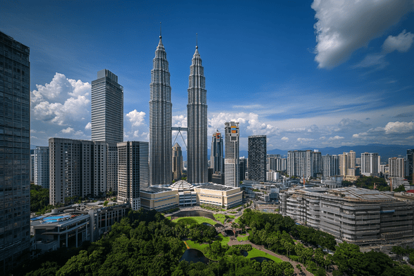 Kuala Lumpur skyline on a sunny day