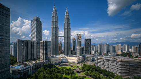 Kuala Lumpur skyline on a sunny day
