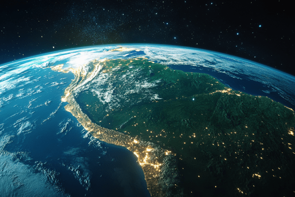 A view of South America from space