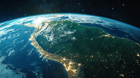 A view of South America from space
