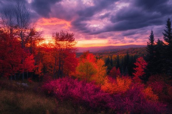 The mountains of Vermont in autumn
