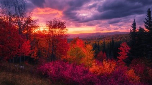 The mountains of Vermont in autumn
