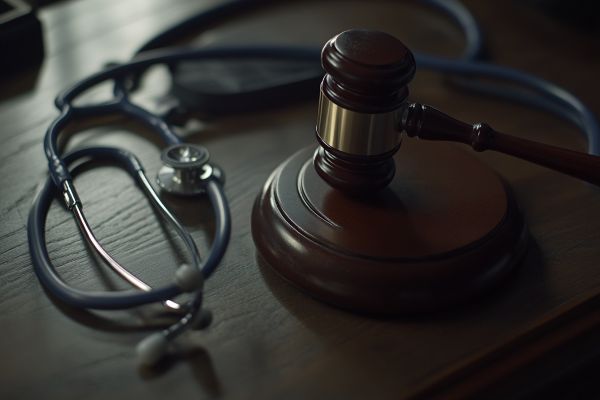 gavel next to a stethoscope