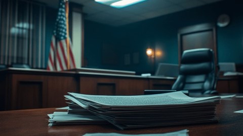 A stack of papers on a desk in Tax Court