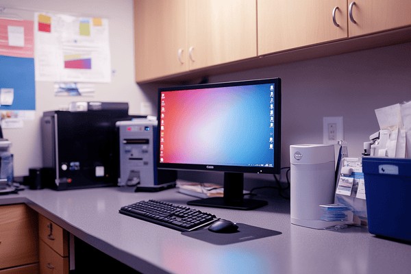 A computer in a doctor's office