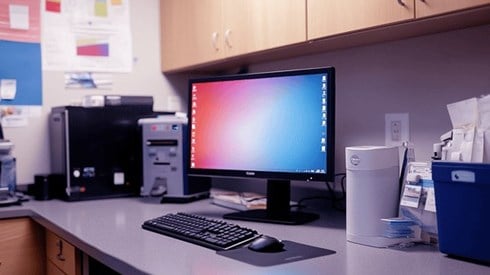 A computer in a doctor's office