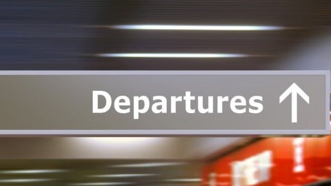 Departures sign
