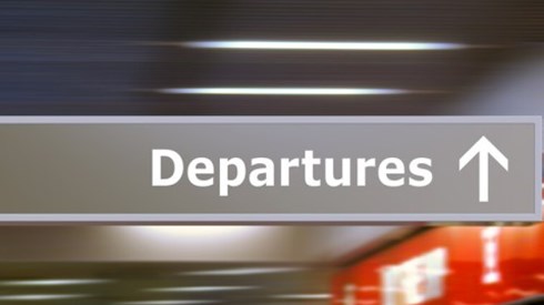 Departures sign