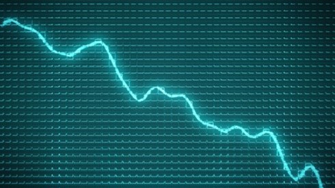 Blue arrow line trending downwards