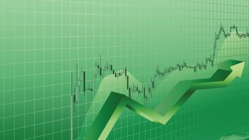 Green graph showing slight increase