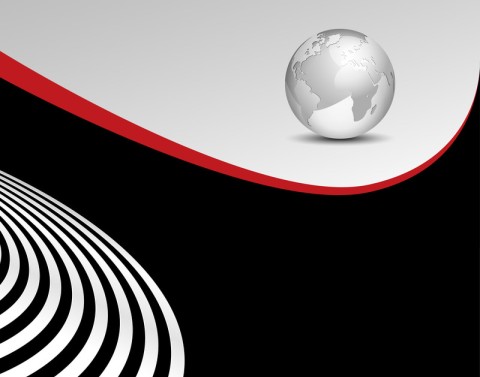Globes against black and white background